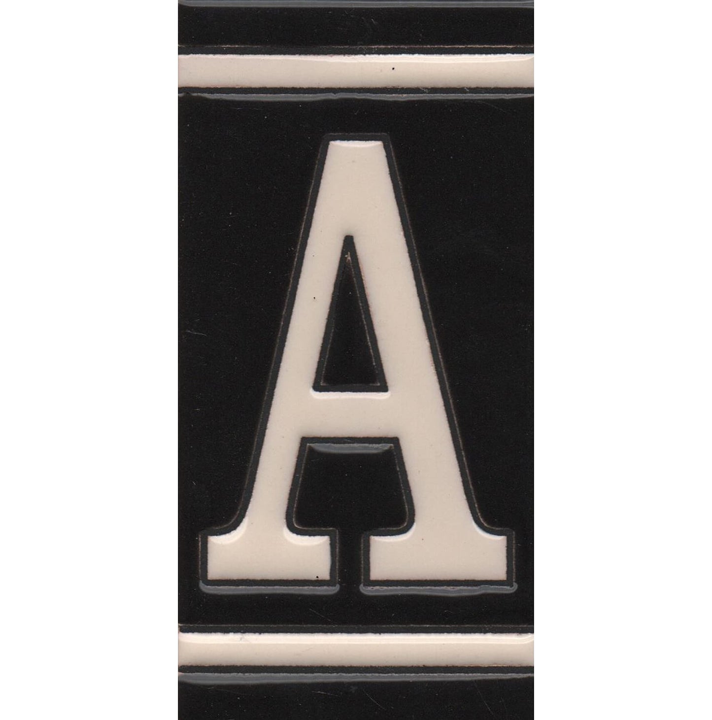 Hand-Painted French Black House Number Tiles 4.3' x 2.2' 11 x 5.5cm & Optional Metal Frames