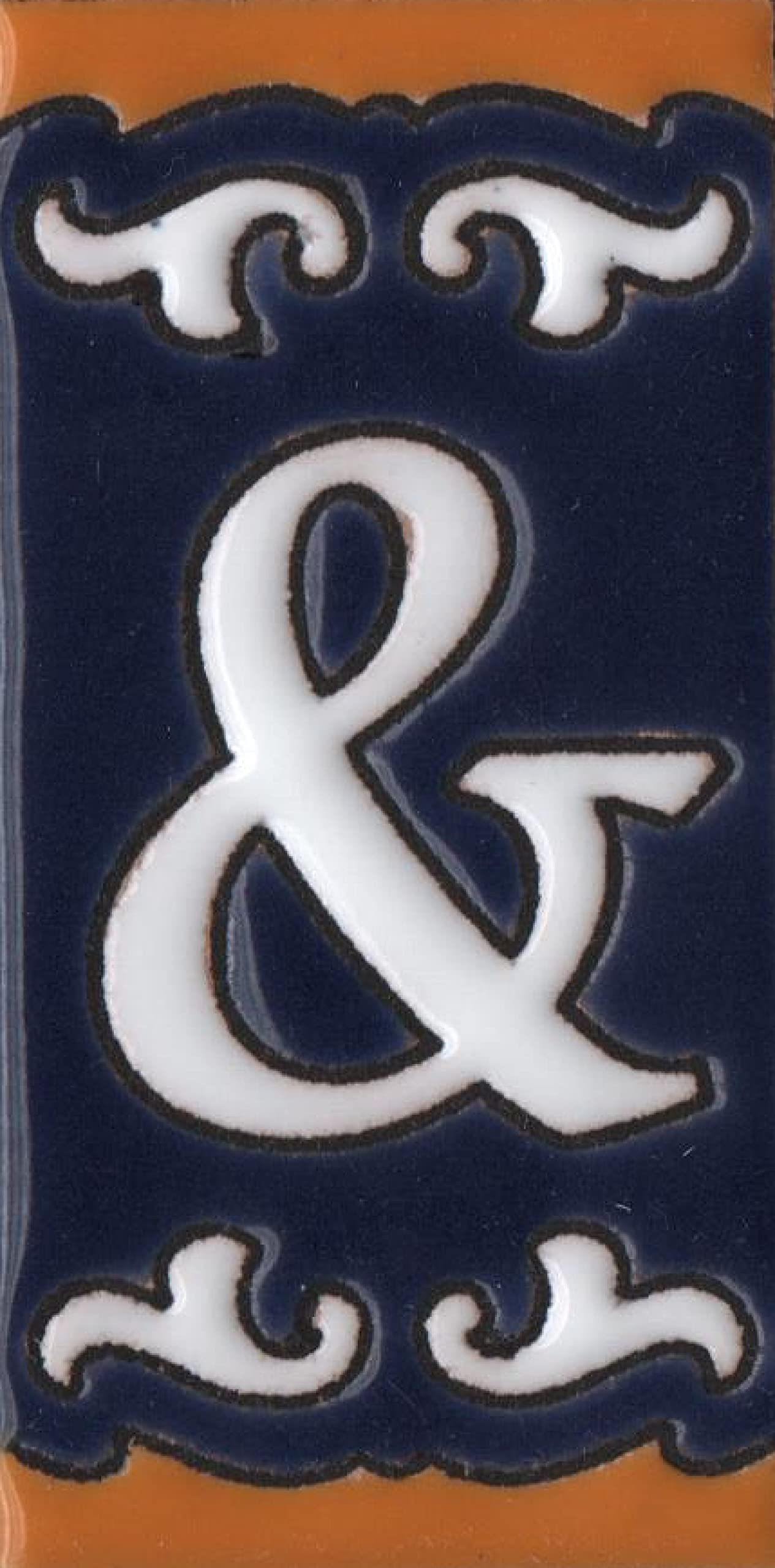 Hand-painted Mini Daniela Deep Blue Ceramic Numbers Tiles 7.5 x 3.7cm | M-01