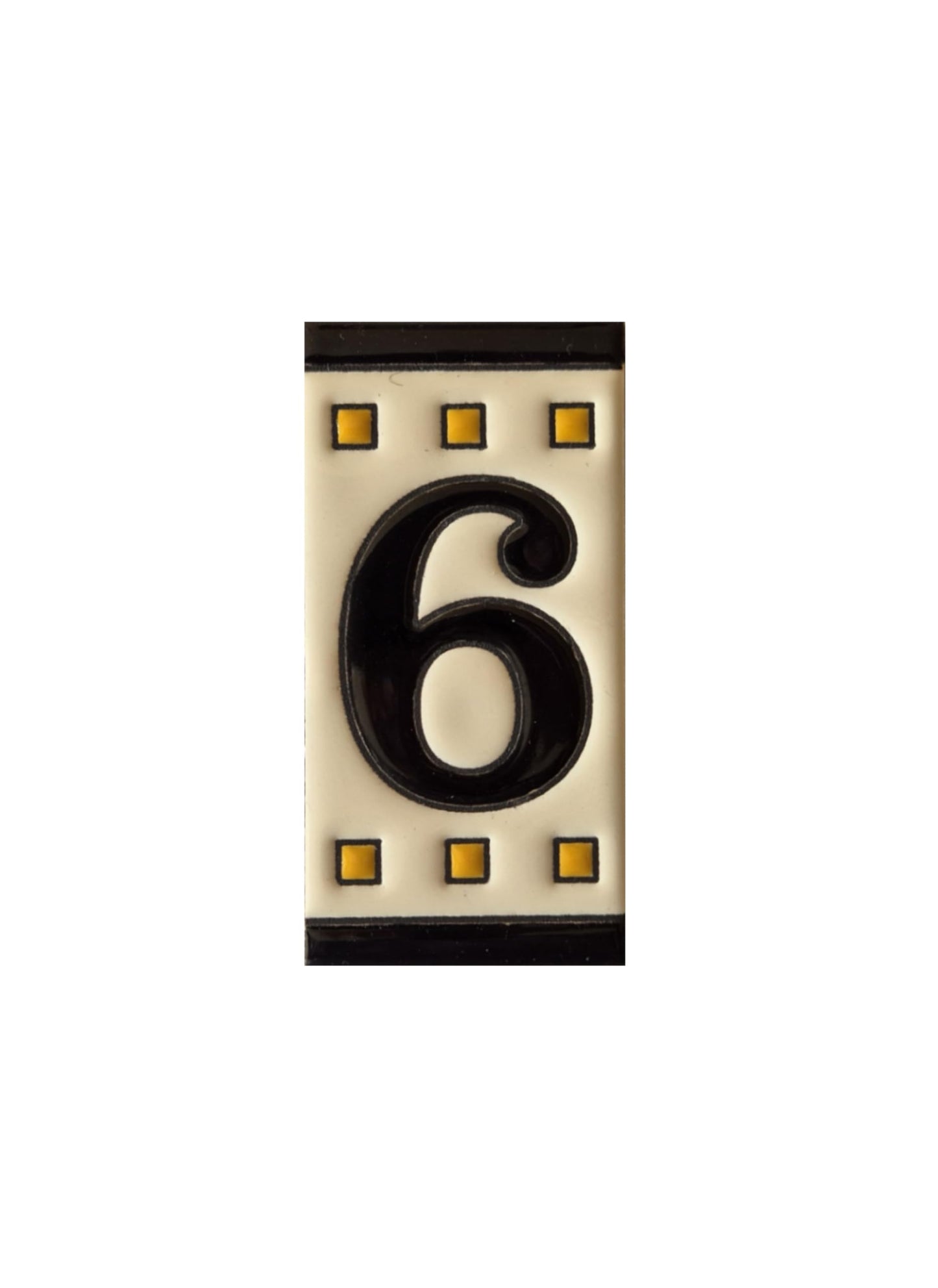 Spanish Solo Hand-painted Ceramic House Number Tiles 11 x 5.5 cm