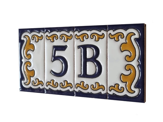Hand-painted Ceramic Mini House Number Tiles | 2.95 x 1.46 x 0.2 inches 7.5 x 3.7cm | MD-05