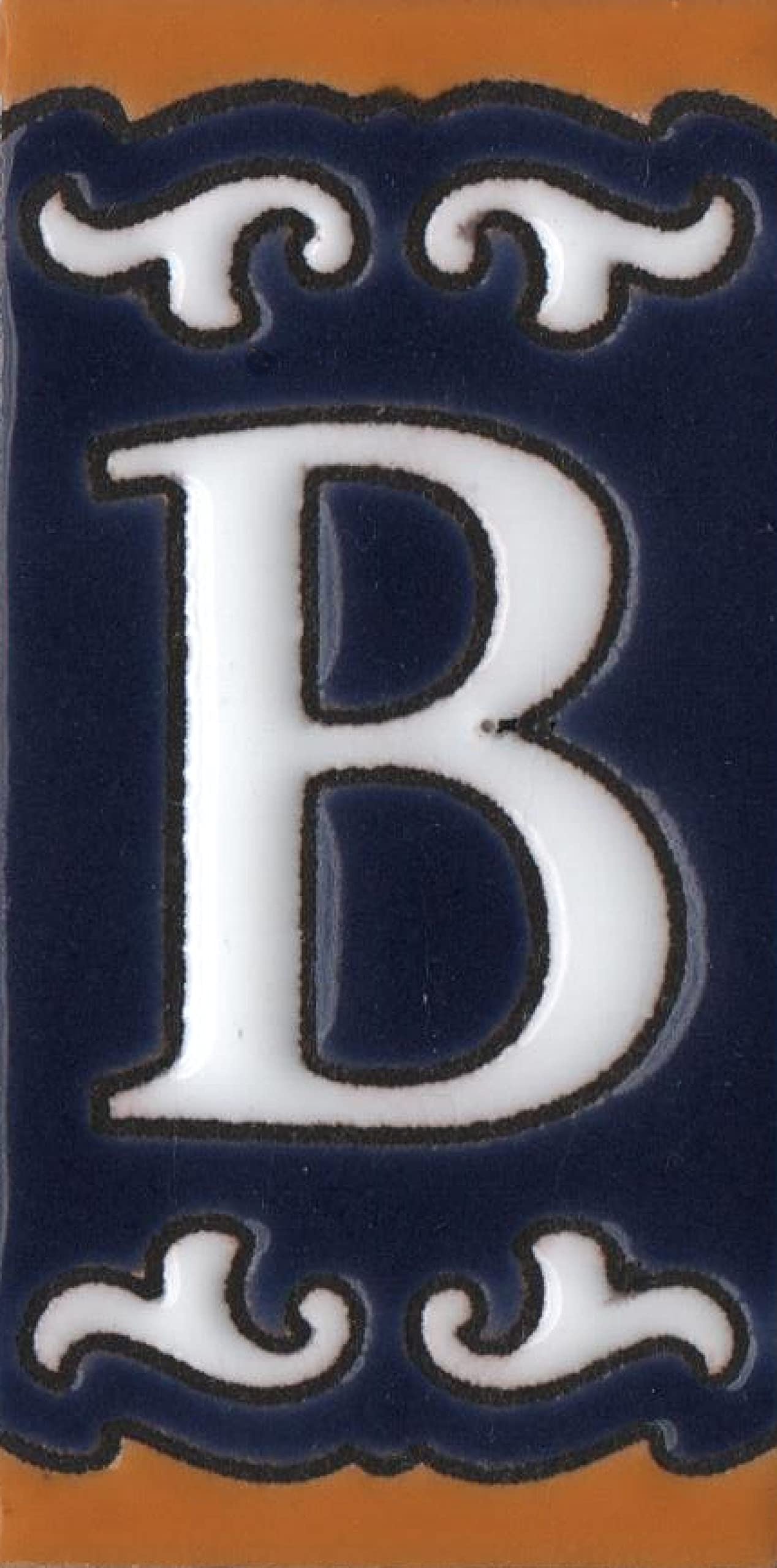 Hand-painted Mini Daniela Deep Blue Ceramic Numbers Tiles 7.5 x 3.7cm | M-01