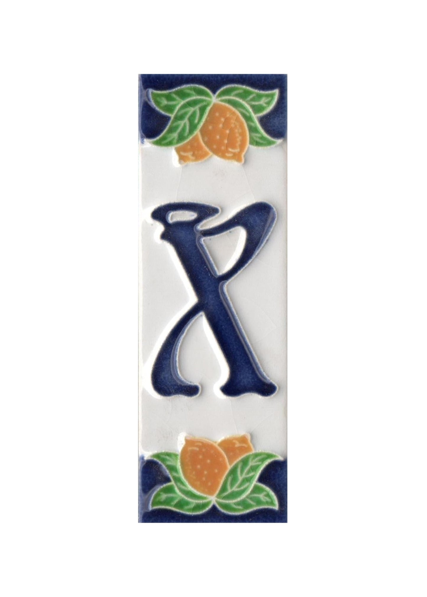Italian Ceramic Lemon House Numbers & Letters Tiles 10 x 3.3 cm