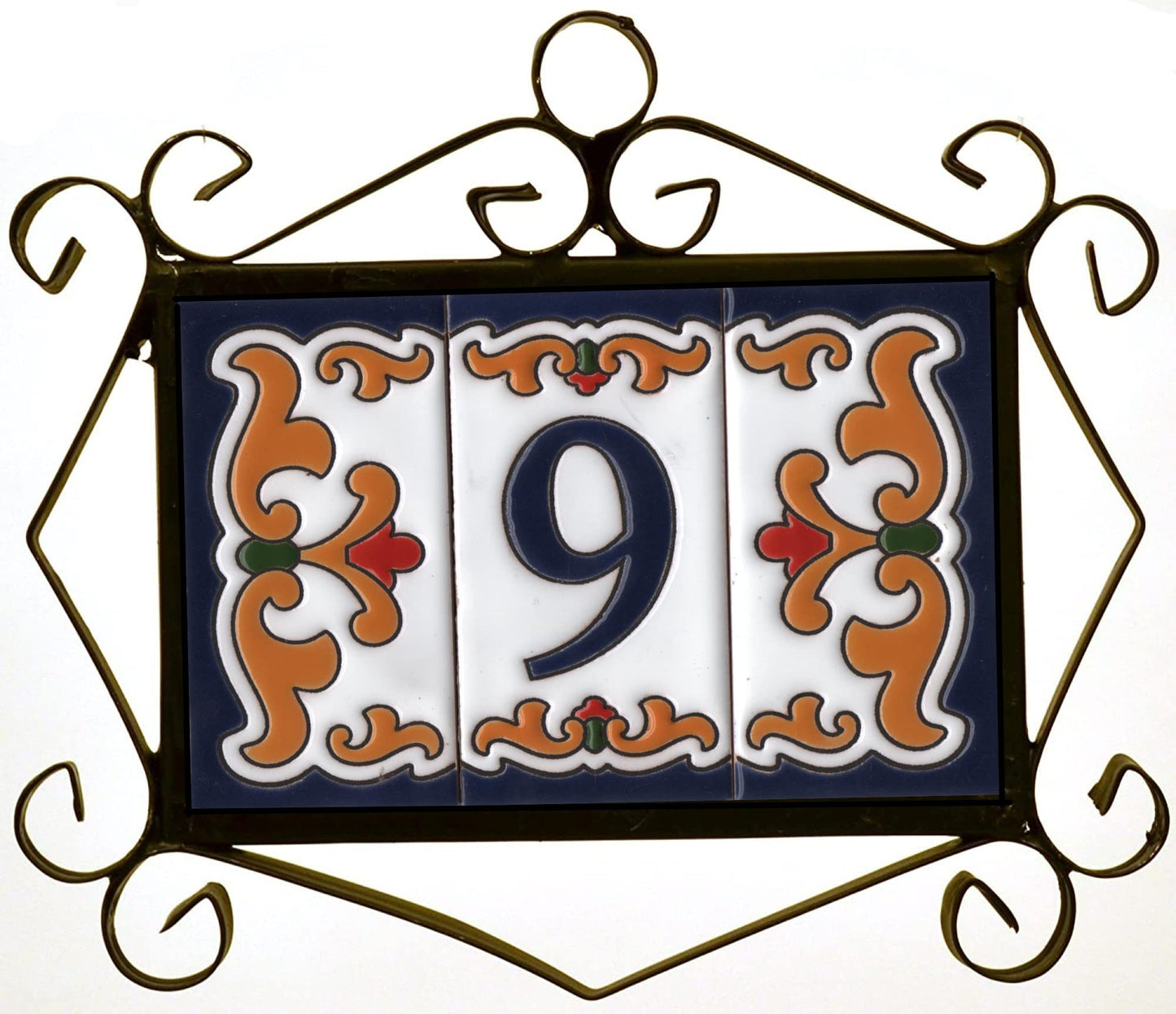Spanish Malaga Ceramic House Number Tiles 11 x 5.5cm
