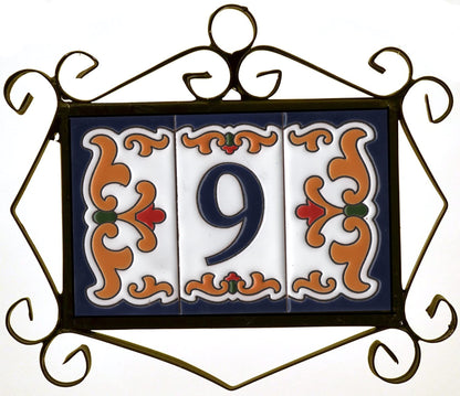 Spanish Malaga Ceramic House Number Tiles 11 x 5.5cm