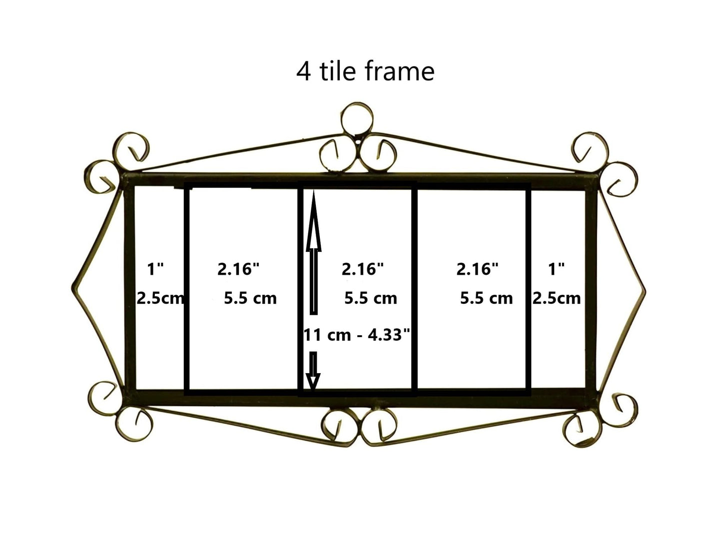 French Classic blue hand-painted ceramic number and letter tiles 11 x 5.5 cm