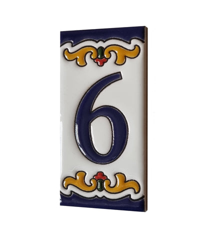 Spanish Malaga Ceramic House Number Tiles 11 x 5.5cm