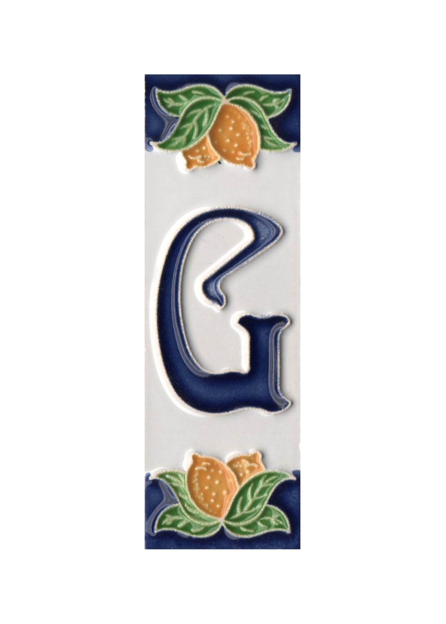 Italian Ceramic Lemon House Numbers & Letters Tiles 10 x 3.3 cm