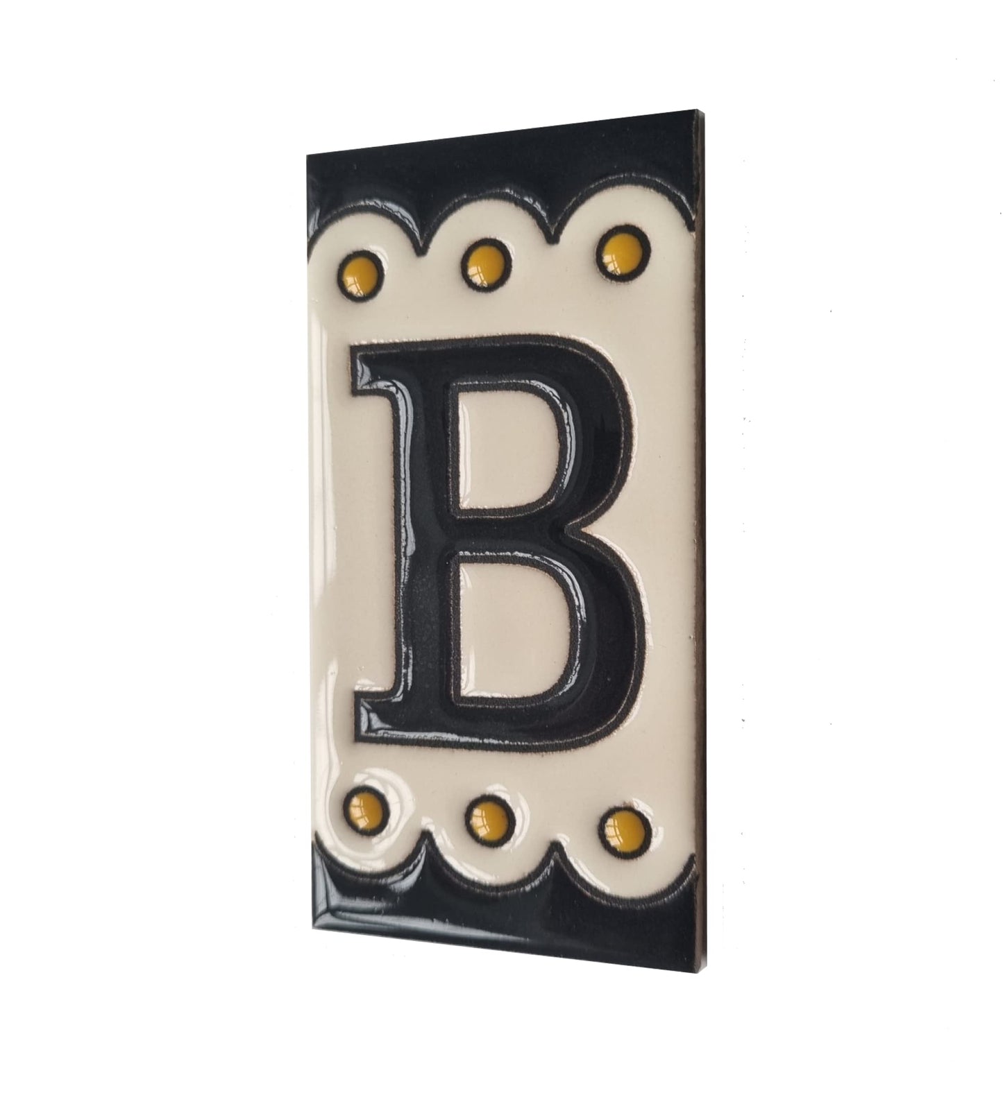 Soto M-3 Spanish Hand-painted Ceramic 11 x 5.5 cm or 2.16 x 4.33" Number Tiles