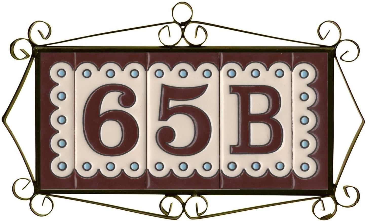 Soto M-8 Spanish Hand-painted Ceramic house number tiles 11 x 5.5 cm or 2.16 x 4.33"