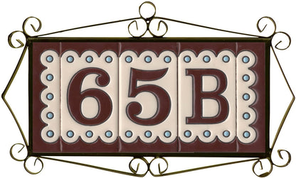Soto M-8 Spanish Hand-painted Ceramic house number tiles 11 x 5.5 cm or 2.16 x 4.33"