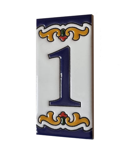 Spanish Malaga Ceramic House Number Tiles 11 x 5.5cm