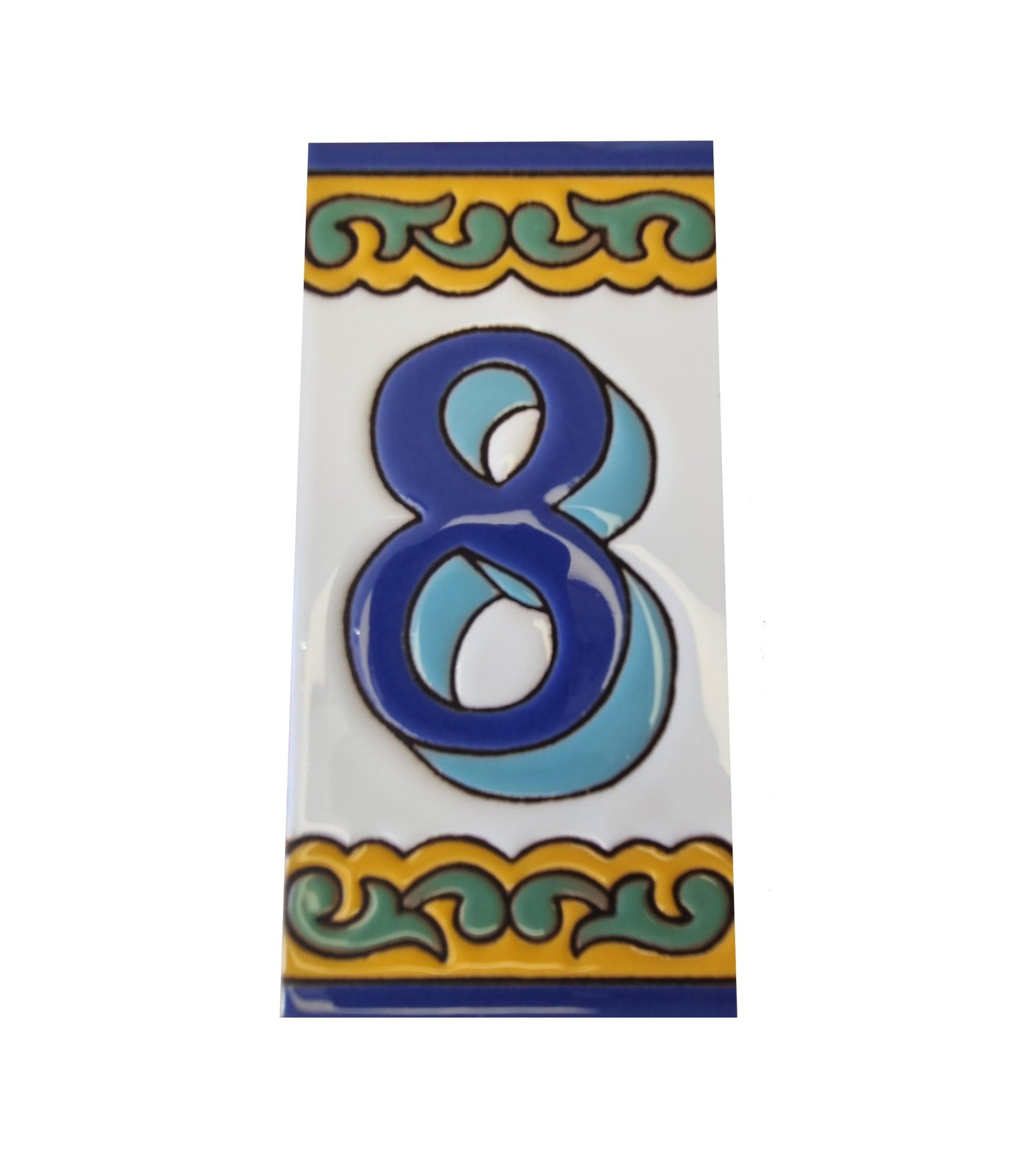 Ceramic House Numbers & Letters Tiles | Chalet Design | 15cm x 7.5cm 5.90" x 2.95"