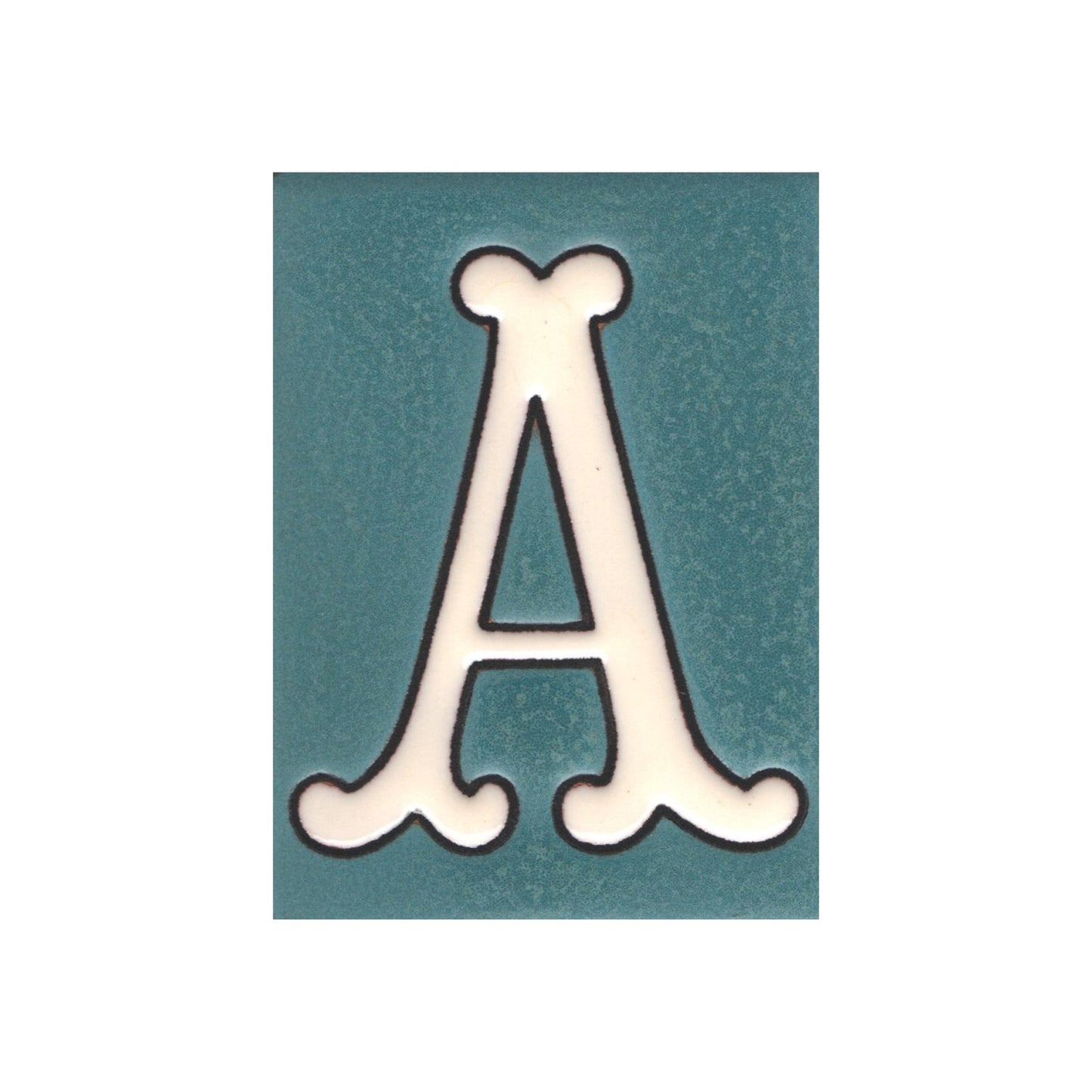 Hand-painted Matte Blue & White Ceramic House Number Tiles 10 x 7.5 cm