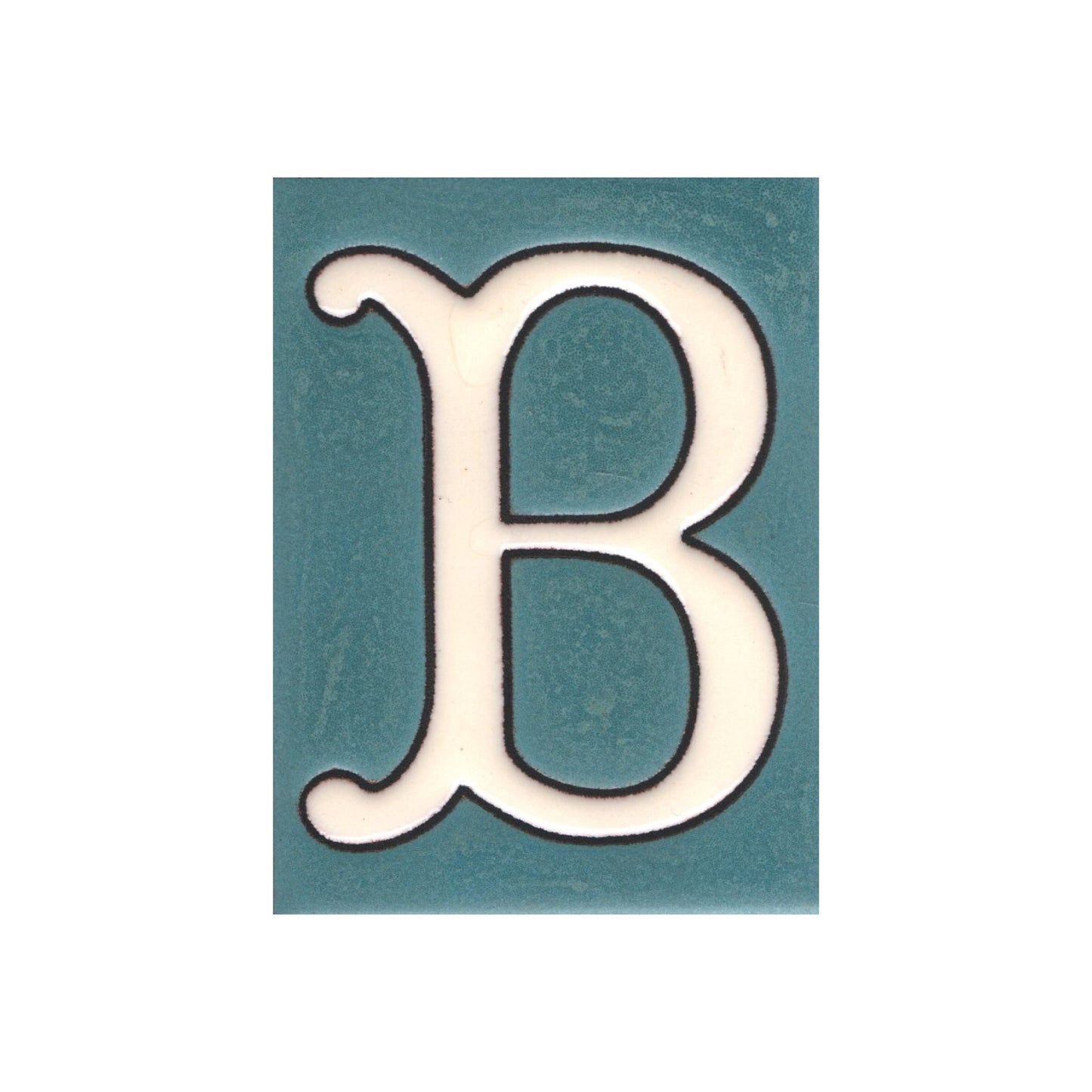 Hand-painted Matte Blue & White Ceramic House Number Tiles 10 x 7.5 cm