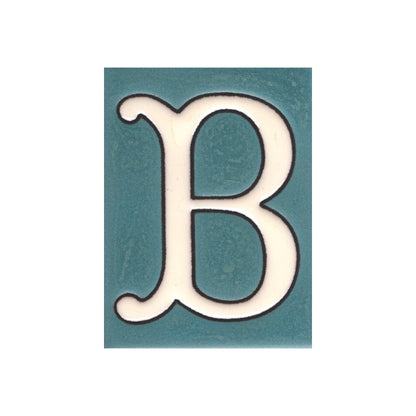 Hand-painted Matte Blue & White Ceramic House Number Tiles 10 x 7.5 cm