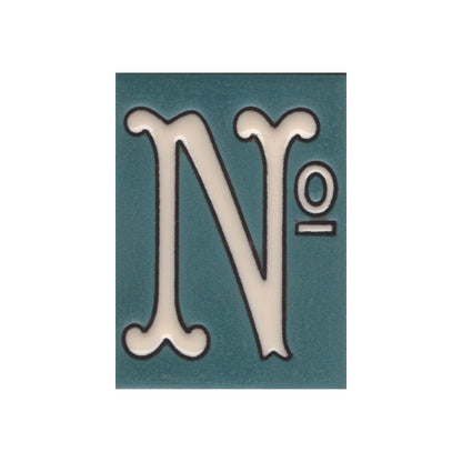 Hand-painted Matte Blue & White Ceramic House Number Tiles 10 x 7.5 cm