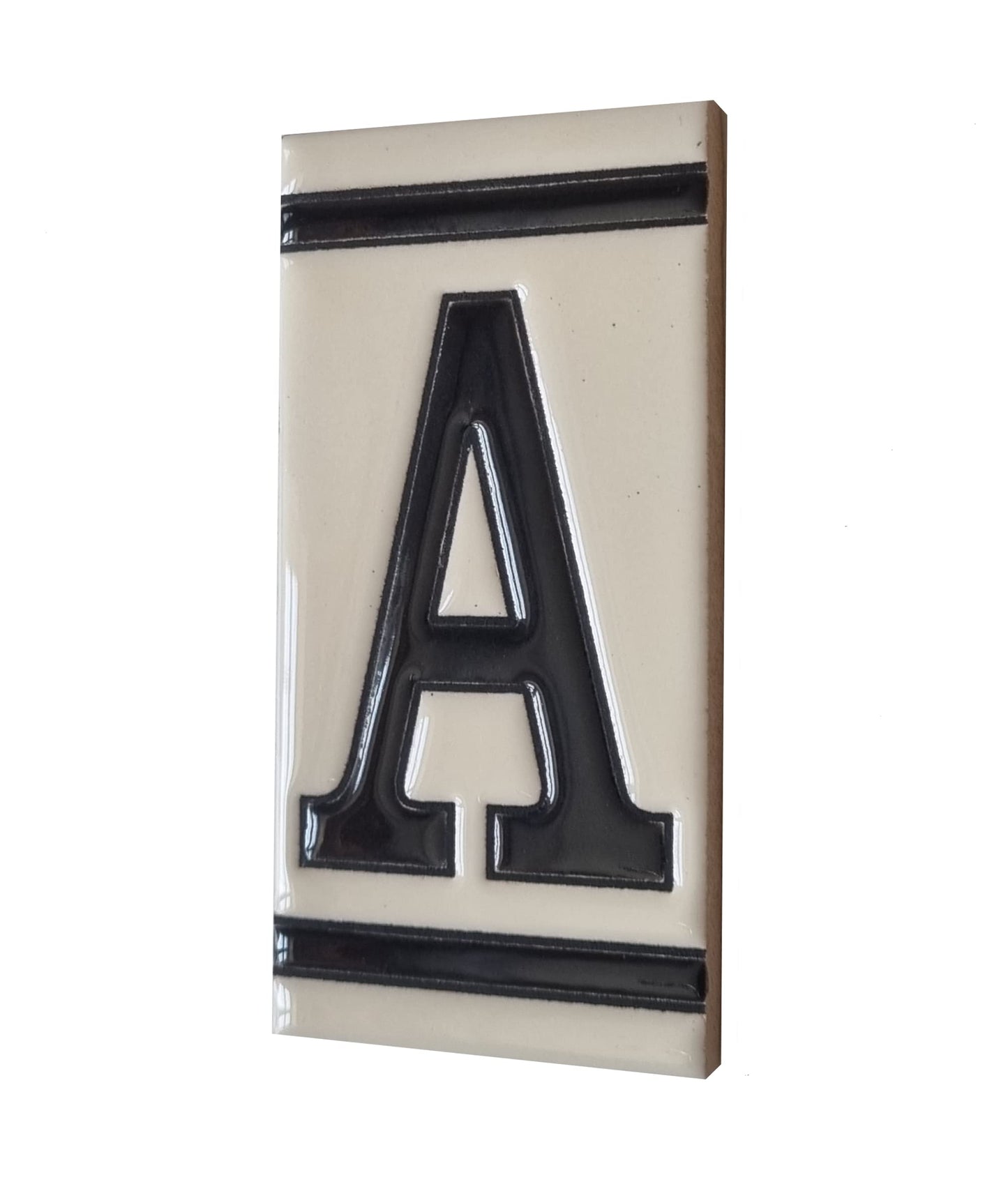 French White Classic Hand-Painted House Number Tiles 4.3' x 2.2' 11 x 5.5cm & Optional Metal Frames
