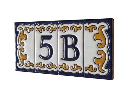 Hand-painted Ceramic Mini House Number Tiles | 2.95 x 1.46 x 0.2 inches 7.5 x 3.7cm | MD-05
