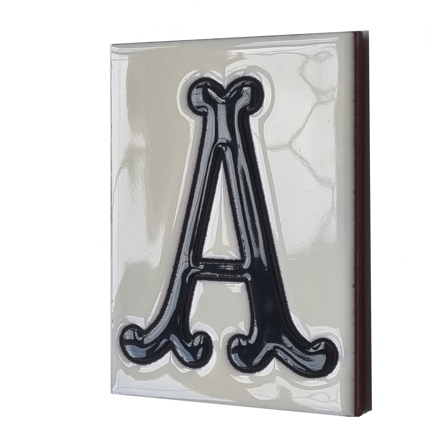 Hand-painted Costa Black & White Ceramic House Number Tiles 10 x 7.5cm