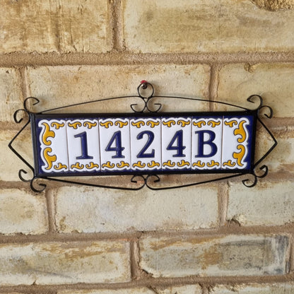 Hand-painted Ceramic Mini House Number Tiles | 2.95 x 1.46 x 0.2 inches 7.5 x 3.7cm | MD-05