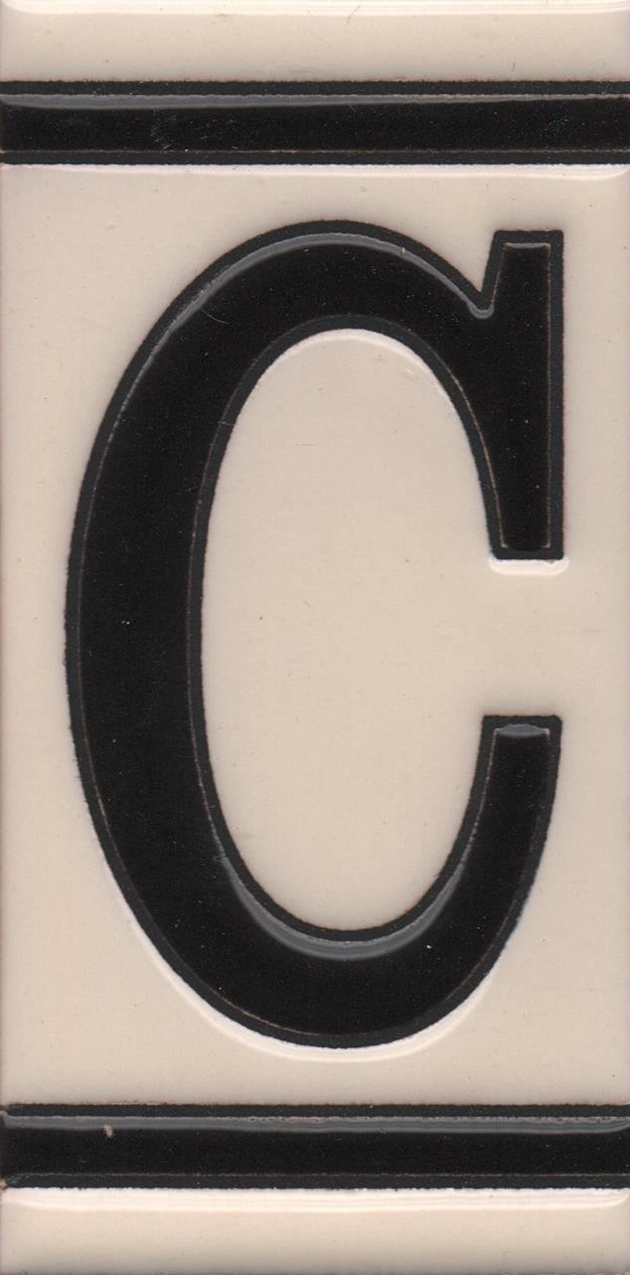 French White Classic Hand-Painted House Number Tiles 4.3' x 2.2' 11 x 5.5cm & Optional Metal Frames