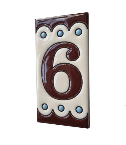 Soto M-8 Spanish Hand-painted Ceramic house number tiles 11 x 5.5 cm or 2.16 x 4.33"