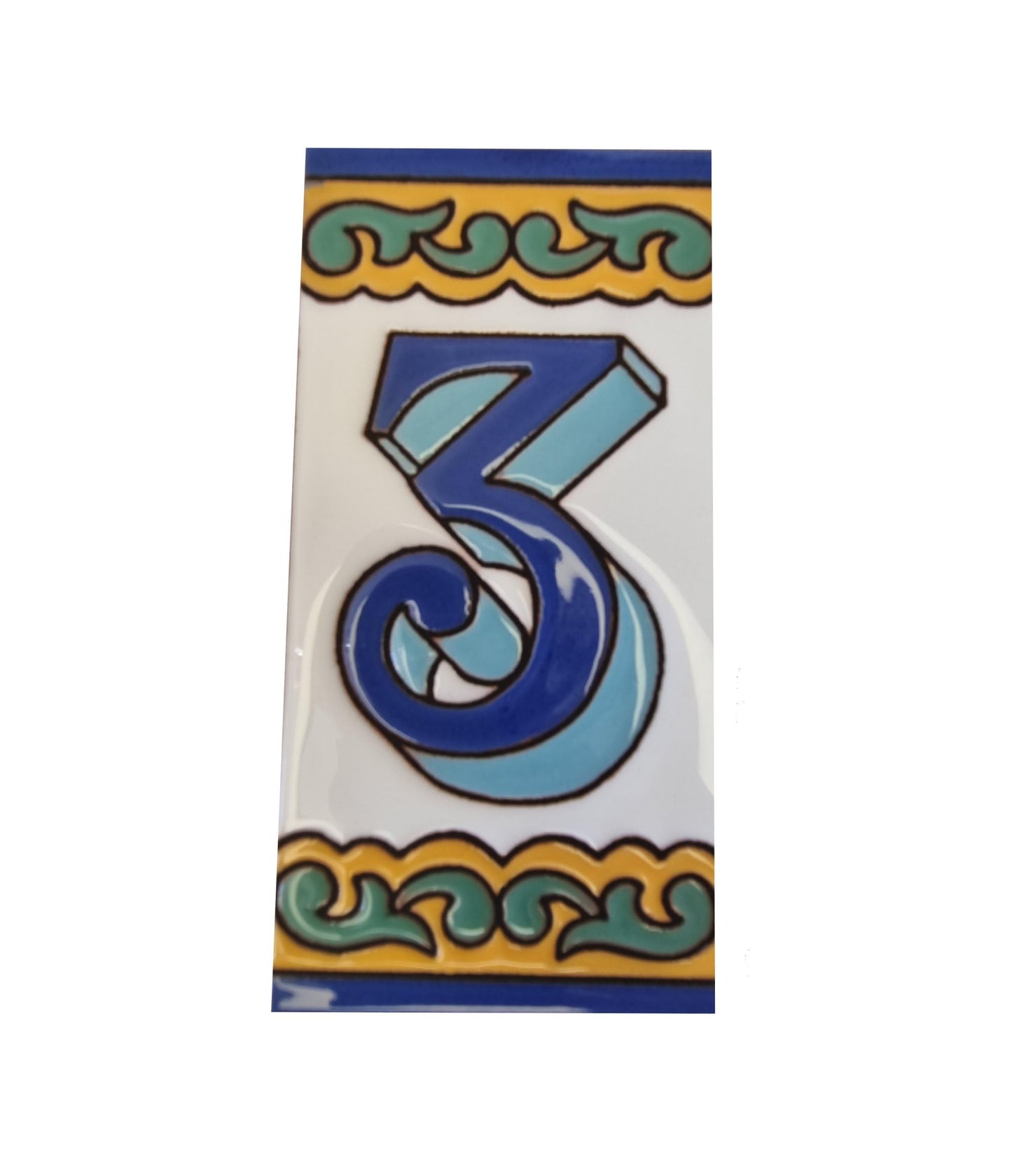 Ceramic House Numbers & Letters Tiles | Chalet Design | 15cm x 7.5cm 5.90" x 2.95"