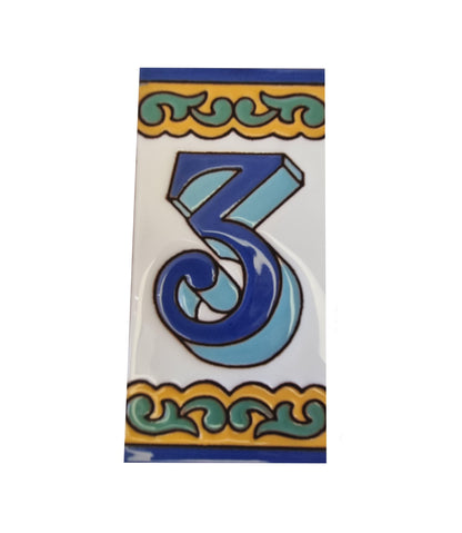 Ceramic House Numbers & Letters Tiles | Chalet Design | 15cm x 7.5cm 5.90" x 2.95"