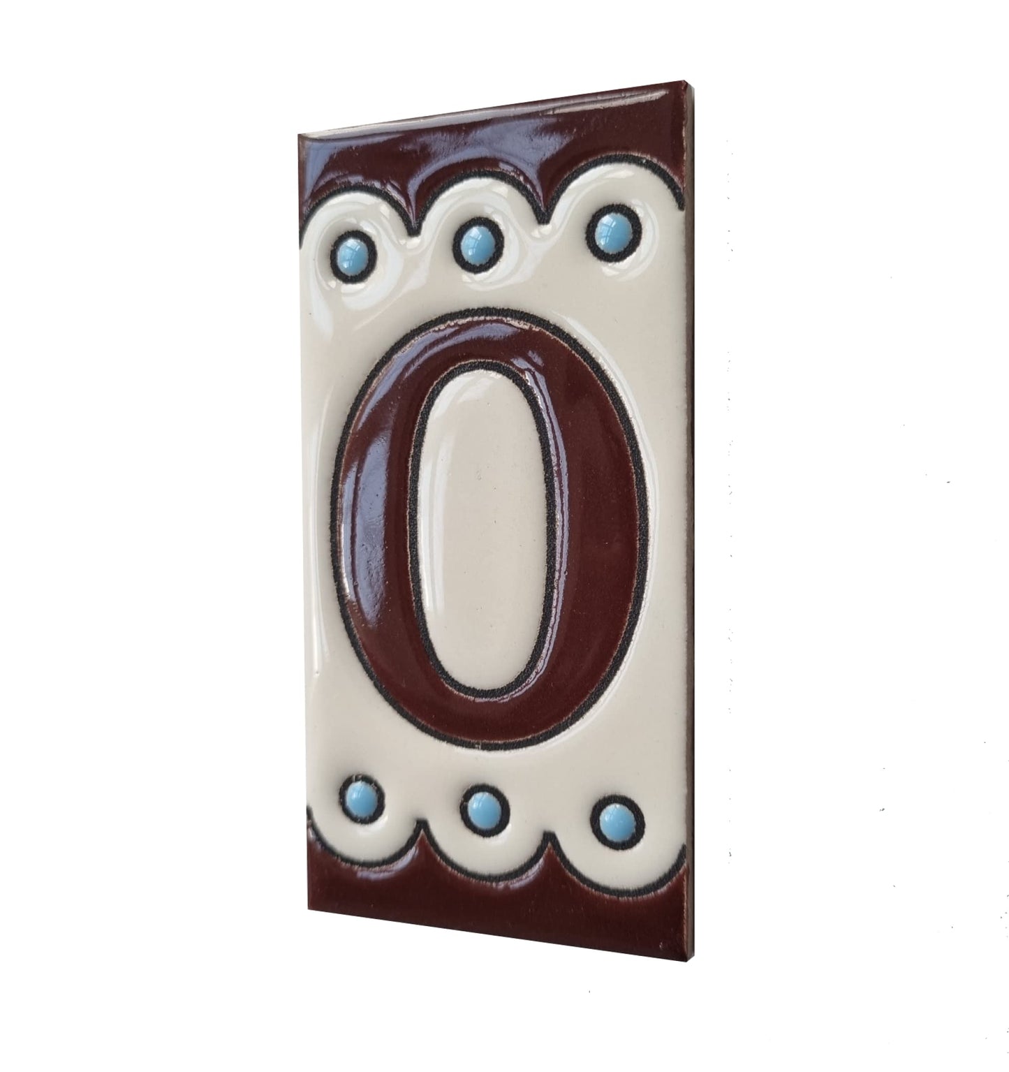 Soto M-8 Spanish Hand-painted Ceramic house number tiles 11 x 5.5 cm or 2.16 x 4.33"