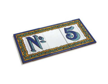 Ceramic House Numbers & Letters Tiles | Chalet Design | 15cm x 7.5cm 5.90" x 2.95"