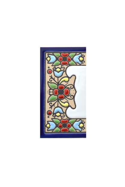 Hand-painted mini-cherry house number & letter tiles 7.5 x 3.5 cm