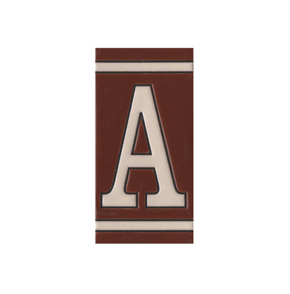 Hand-painted French-Styled Ceramic Brown House Number Tiles 11 x 5.5 cm