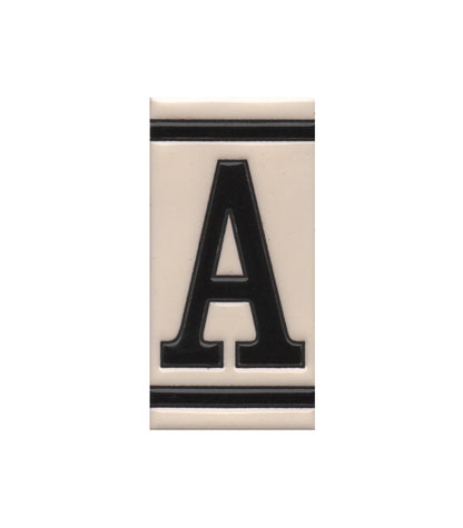 Classic French White Hand-Painted House Number Tiles 11 x 5.5cm
