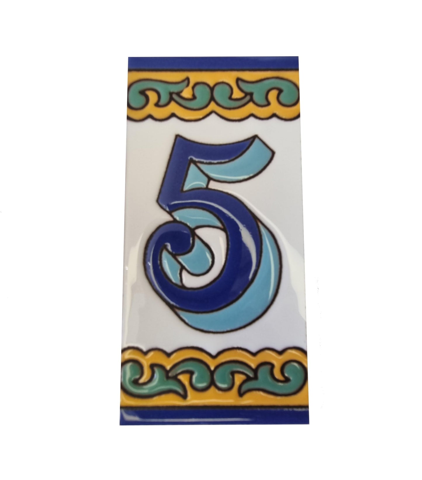 Ceramic House Numbers & Letters Tiles | Chalet Design | 15cm x 7.5cm 5.90" x 2.95"