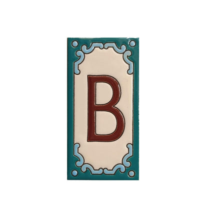 Hand-Painted Ceramic House Number Tiles 11 x 5.5 cm | Jacho M-13