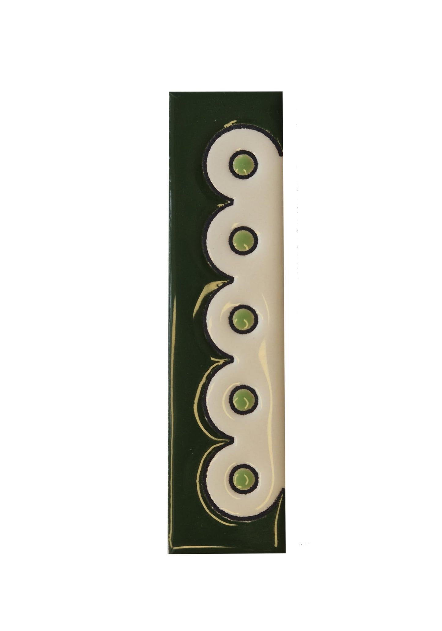 Hand-painted Soto Green Ceramic House Number Tiles 11 x 5.5 cm or 2.16 x 4.33"