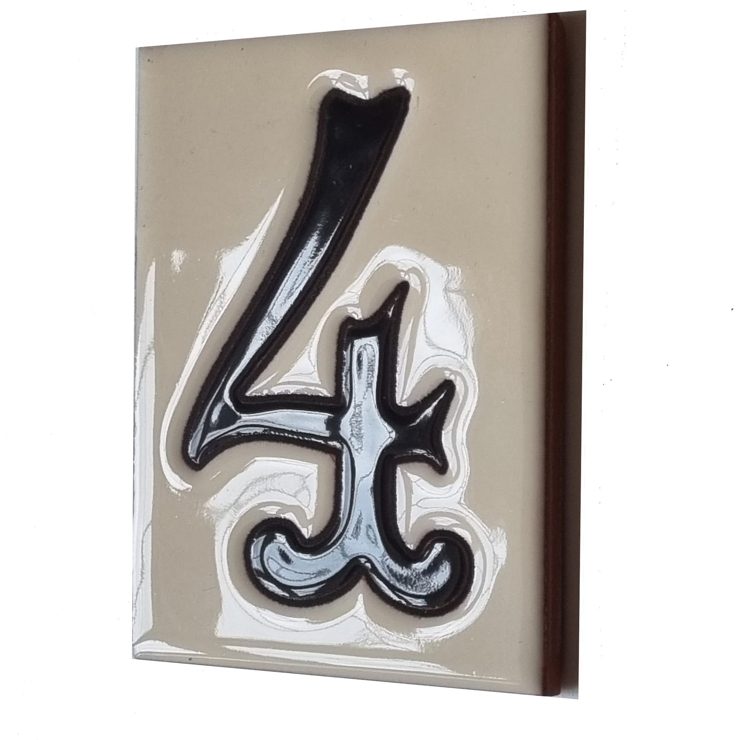 Hand-painted Costa Black & White Ceramic House Number Tiles 10 x 7.5cm