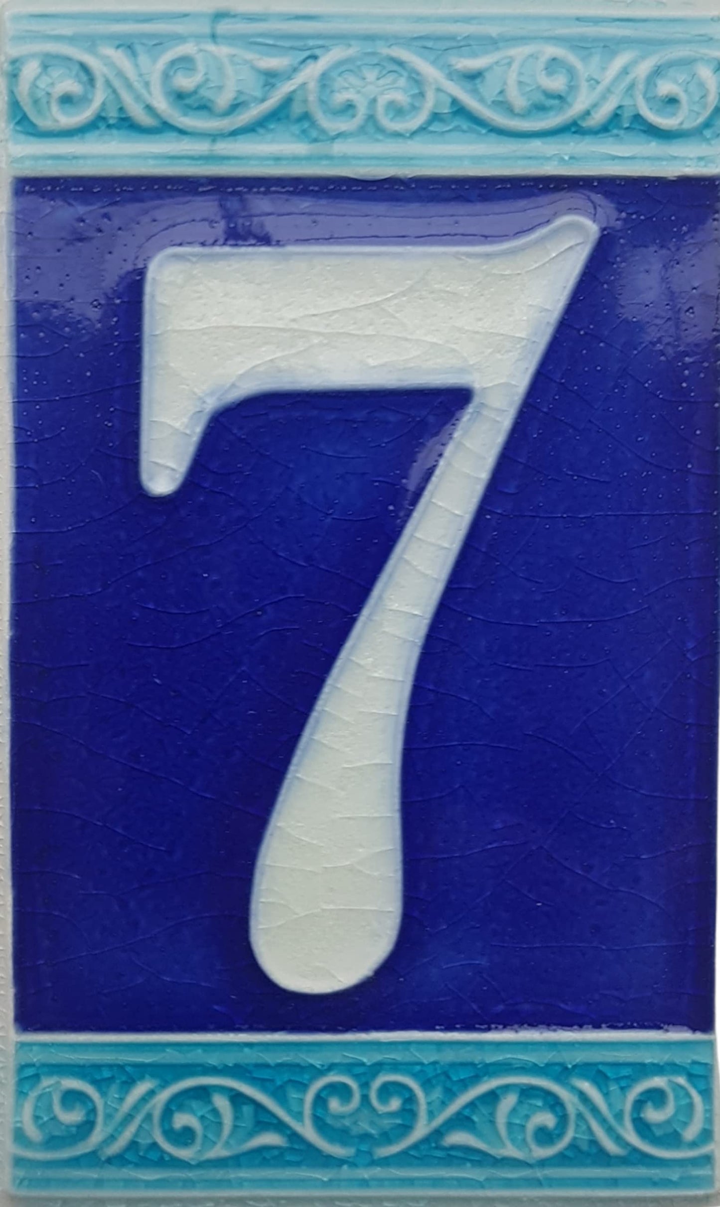 Hand-painted Italian Ceramic House Numbers Tiles | Roman Design | Tile Size: 11cm x 7cm