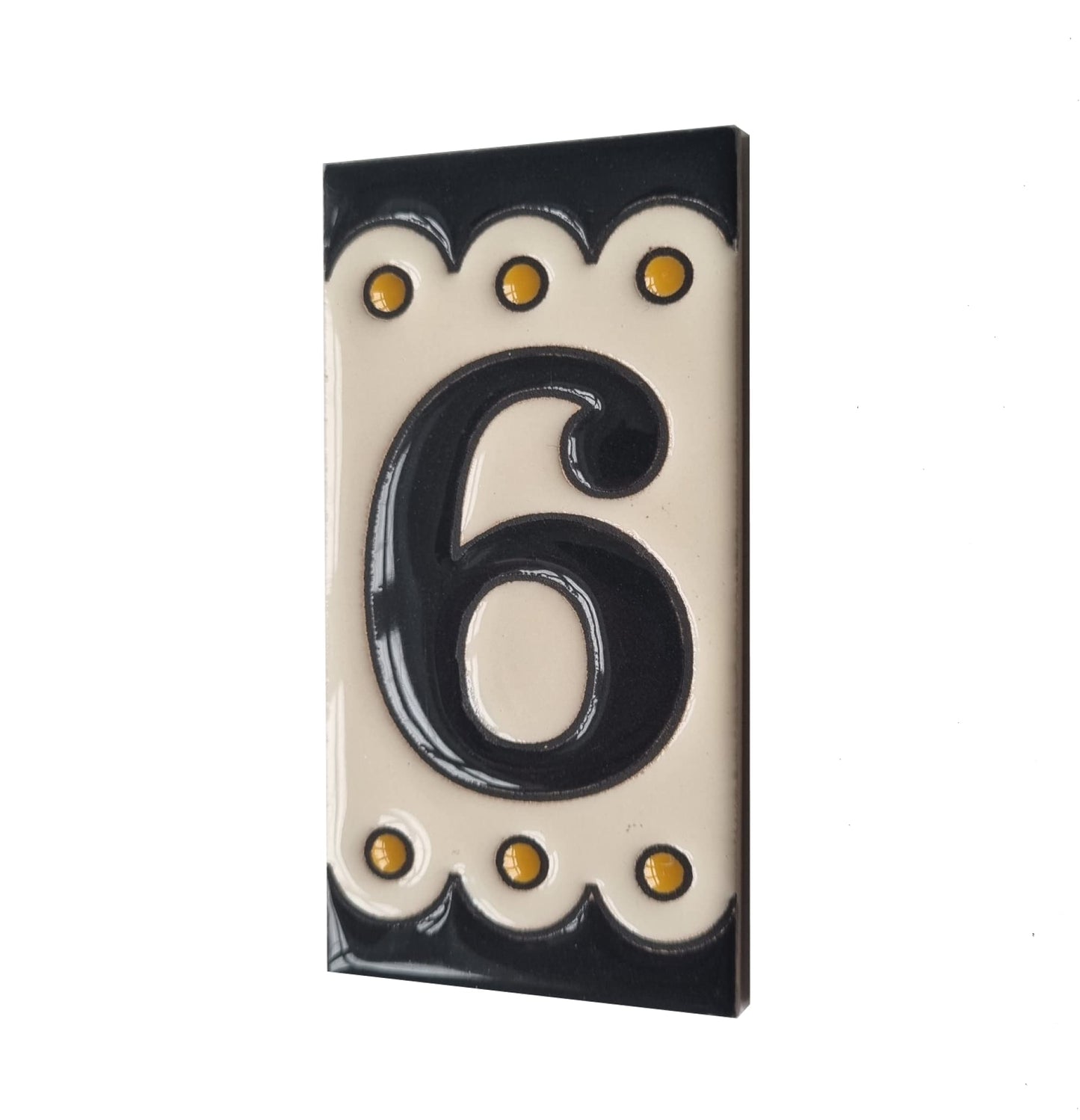 Soto M-3 Spanish Hand-painted Ceramic 11 x 5.5 cm or 2.16 x 4.33" Number Tiles