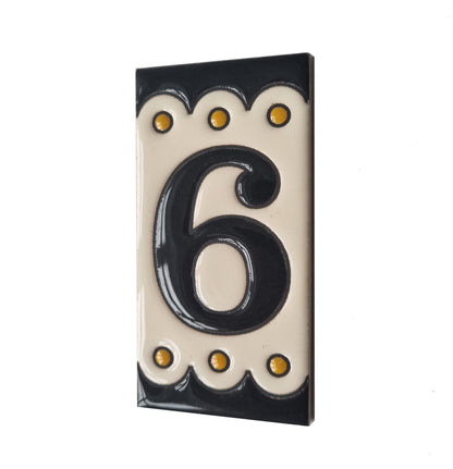 Soto M-3 Spanish Hand-painted Ceramic 11 x 5.5 cm or 2.16 x 4.33" Number Tiles