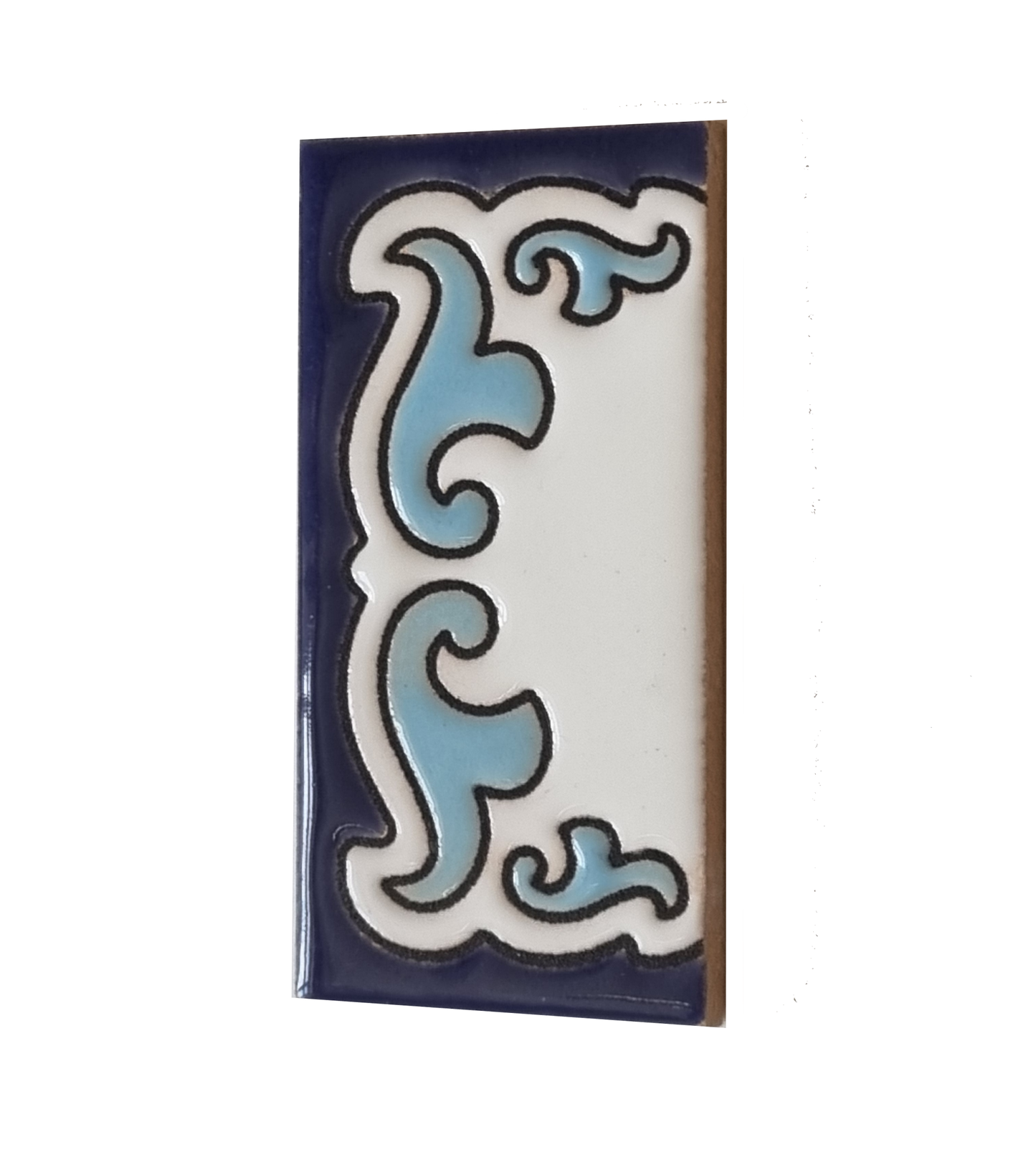 Blue & White Mini-house Ceramic Number Tiles 7.5 x 3.7cm | Optional frames | MD-04