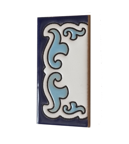 Blue & White Mini-house Ceramic Number Tiles 7.5 x 3.7cm | Optional frames | MD-04