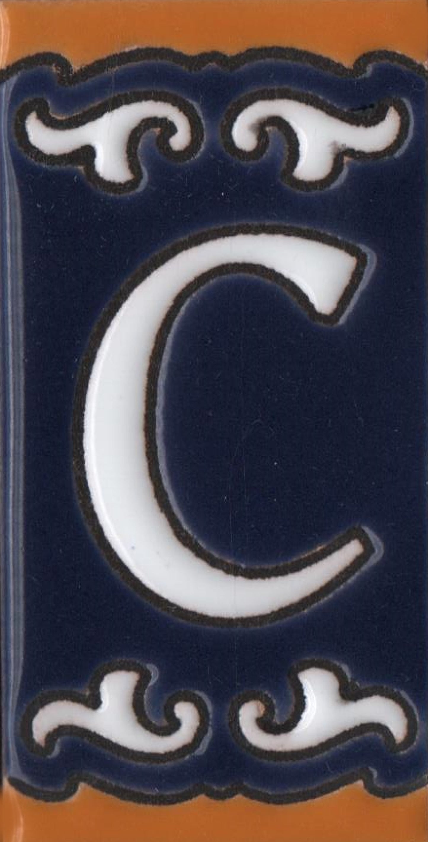 Hand-painted Mini Daniela Deep Blue Ceramic Numbers Tiles 7.5 x 3.7cm | M-01