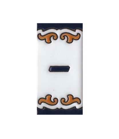 Hand-painted Ceramic Mini House Number Tiles | 7.5 x 3.7cm | MD-05