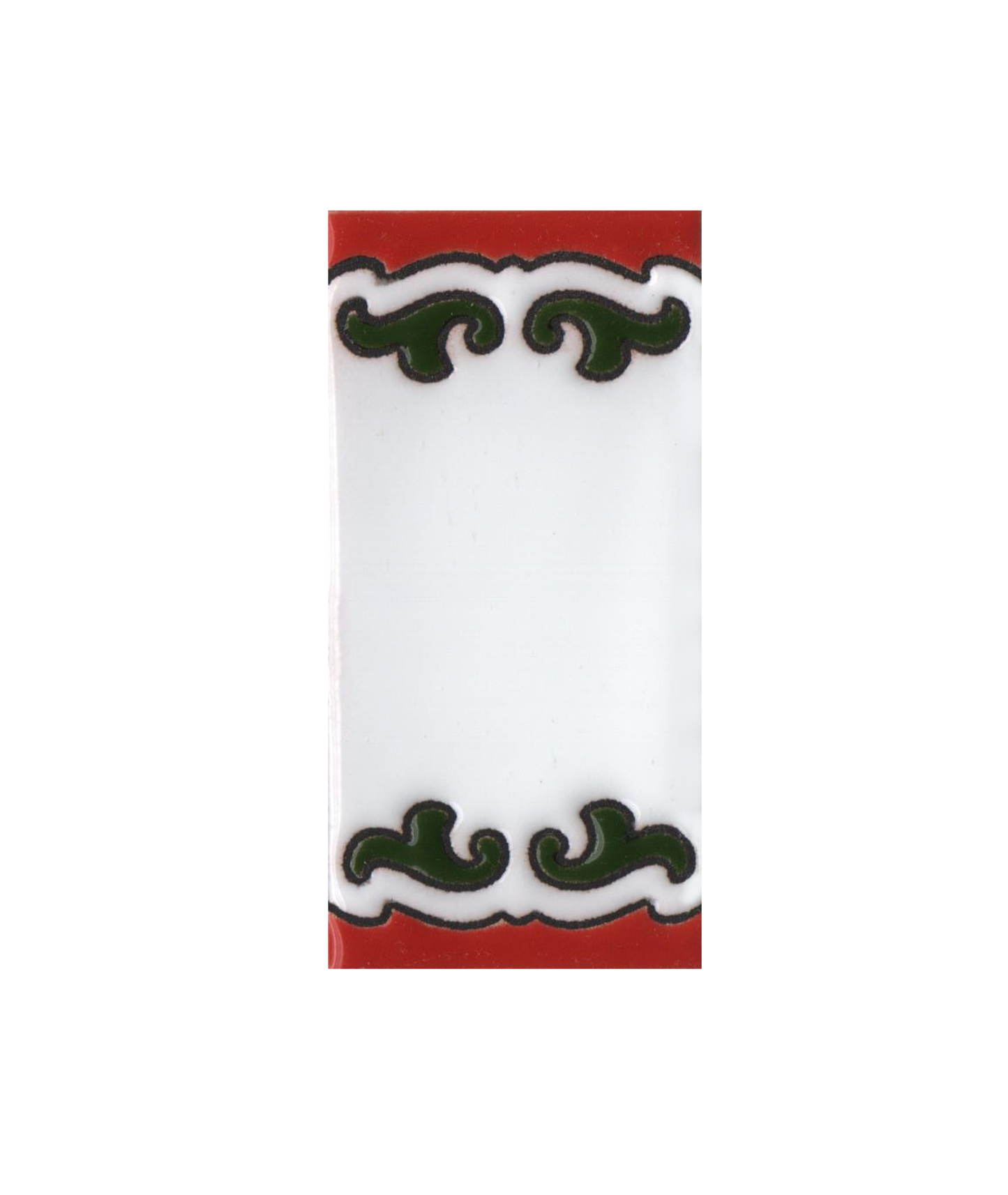 Hand-painted Daniela-6 Red & Green Ceramic Number Tiles 7.5 x 3.7cm