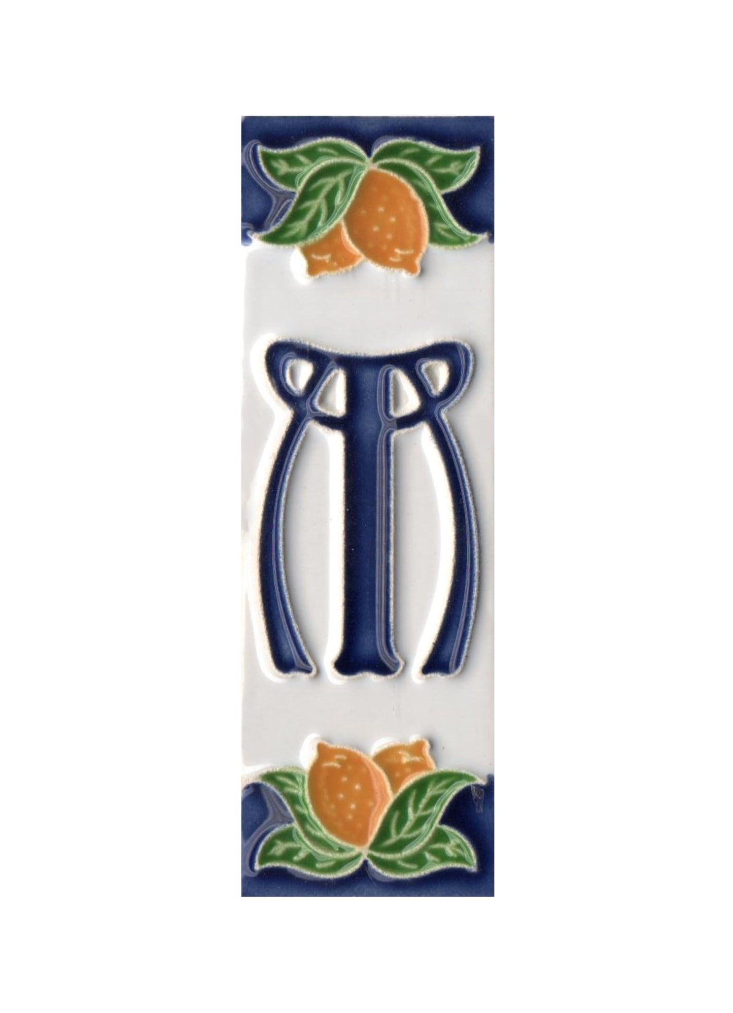 Italian Ceramic Lemon House Numbers & Letters Tiles 10 x 3.3 cm