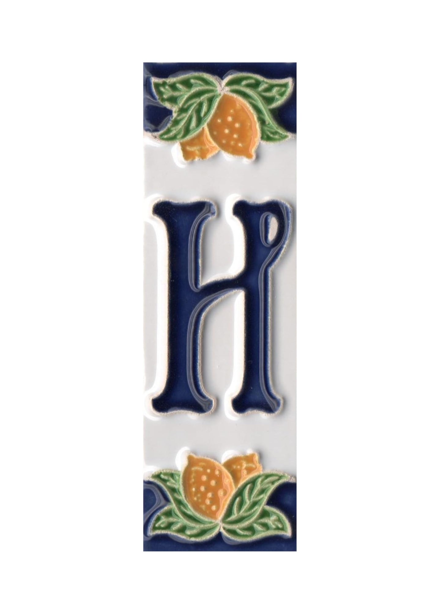 Italian Ceramic Lemon House Numbers & Letters Tiles 10 x 3.3 cm