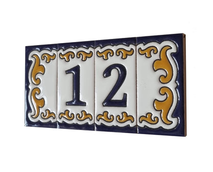 Hand-painted Ceramic Mini House Number Tiles | 2.95 x 1.46 x 0.2 inches 7.5 x 3.7cm | MD-05