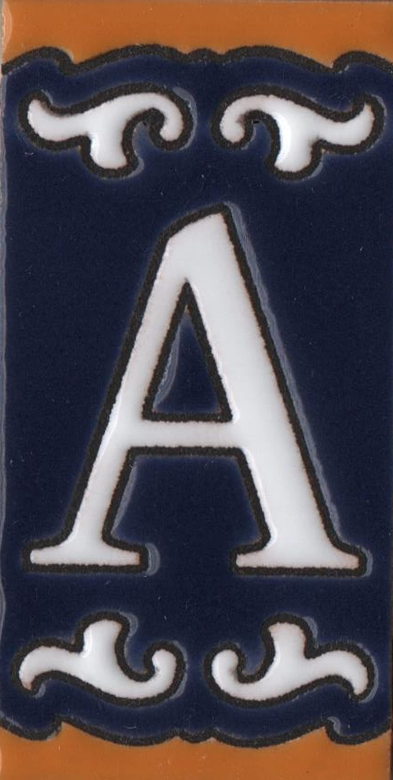 Hand-painted Mini Daniela Deep Blue Ceramic Numbers Tiles 7.5 x 3.7cm | M-01