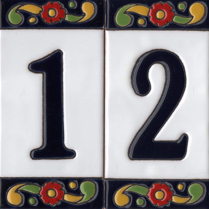 Pepper Ceramic House Numbers Tiles 15 x 7.5 cm